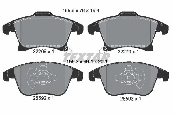 TEXTAR 2226901 | Fren Balatası Ford Ön Galaxy