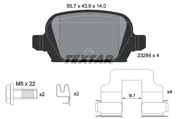 TEXTAR 2328404 | Fren Balatası Opel Corsa C Tigra B Disk Tipi Arka