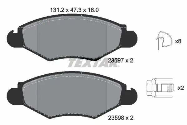 TEXTAR 2359703 | Fren Balatası Peugeot 206 306 Xsara 98 Ön