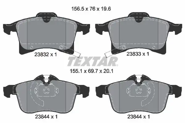 TEXTAR 2383201 | Fren Balatası Opel Astra H Combo C Zafira B Ön 1578003