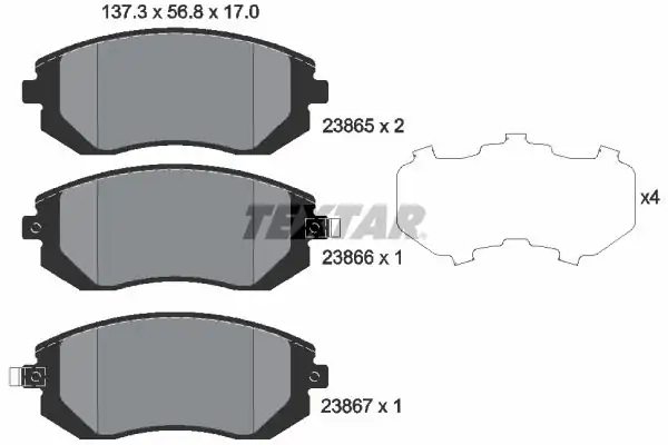 TEXTAR 2386501 | Fren Balatası Ön Forester Impreza Legacy 03-Ön