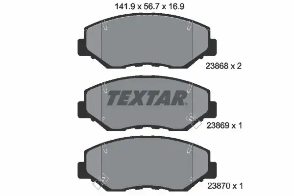 TEXTAR 2386801 | Fren Balatası CRV Civic Fc 1 6 17 2 0 2 2 İ Ctdı 02 06 Ön