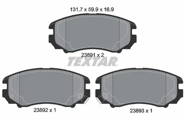 TEXTAR 2389101 | Fren Balatası Elant Sportage Tuc 01 Seul 09 Ön
