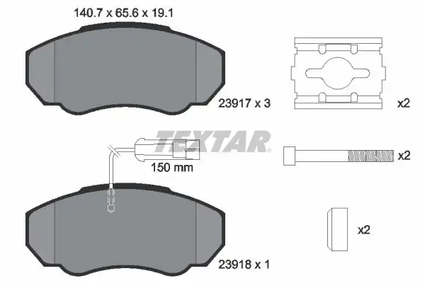 TEXTAR 2391701 | Fren Balatası Boxer Jumper Ducato 02 Fişli Ön