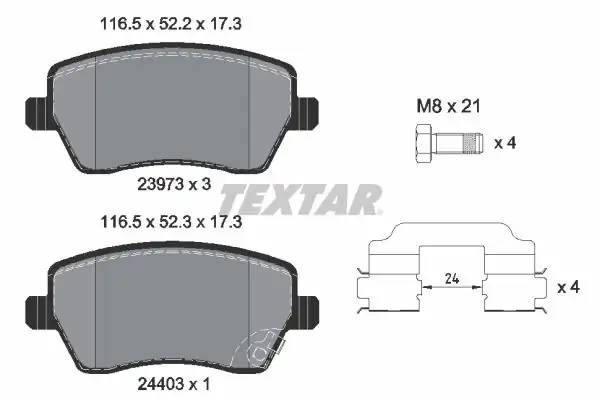 TEXTAR 2397302 | Fren Balatası Opel Agila B Ön