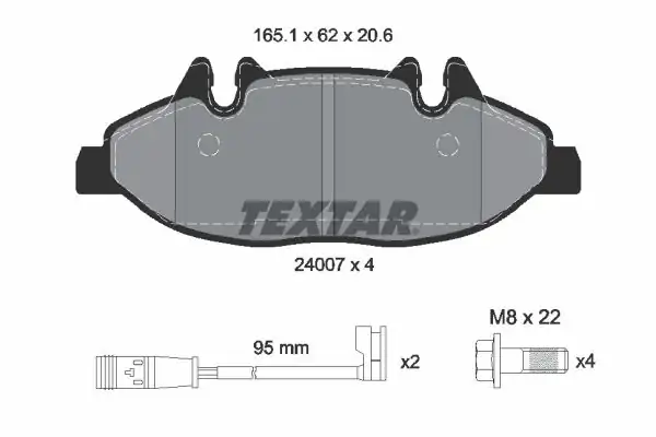 TEXTAR 2400701 | Fren Balatası Ön Mercedes 639 Viano Fişli 2004 07