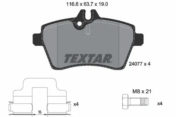 TEXTAR 2407701 | Fren Balatası Ön Mercedes W169 W245 Bm 04 11