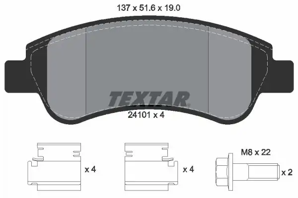 TEXTAR 2410101 | Fren Balatası Ön Peugeot 1007 1 4 1 6 16v Hdi 05
