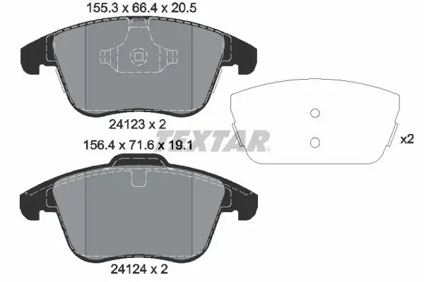 TEXTAR 2412305 | Fren Balatası Land Rover Freelander2 Evoque 2011 19 Ön