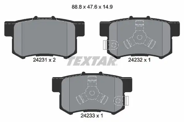 TEXTAR 2423101 | Fren Balatası Civic 06 Cr V 03 09 03 11 Arka