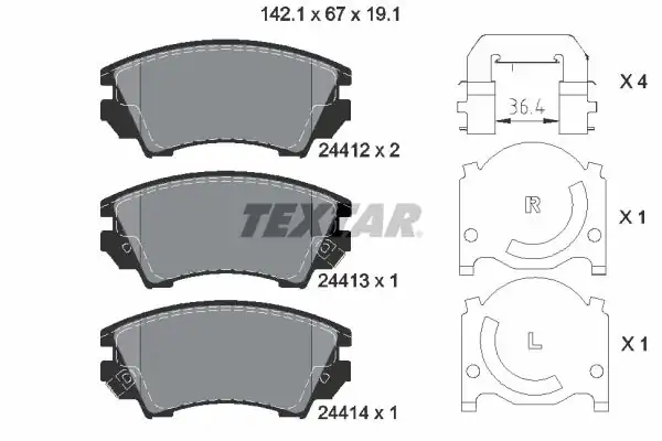 TEXTAR 2441201 | Fren Balatası Opel Astra J Insignia 17 Jant Ön
