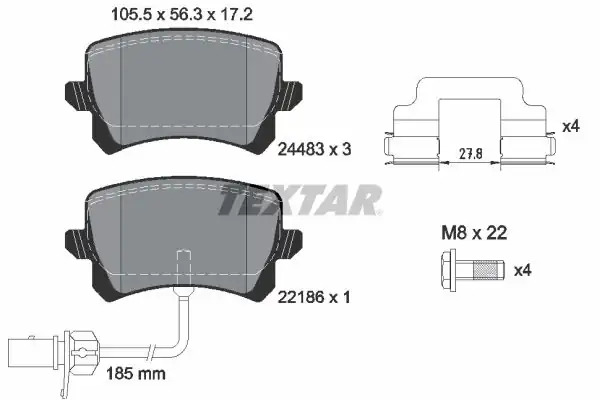 TEXTAR 2448307 | Fren Balatası VW Q3 2 5 Rs Arka
