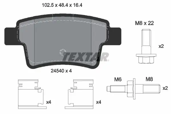 TEXTAR 2454001 | Fren Balatası Citroen C4 Picasso 06 Arka