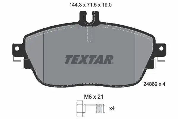 TEXTAR 2486901 | Fren Balatası Ön Mercedes-Benz A-Serisi W176 B-Serisi W246 W242 B160-B250 11-18