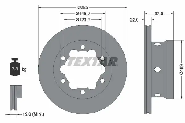 TEXTAR 92089803 | Fren Diski Spr Arka 412 LT 46 Havalı 2 Adet