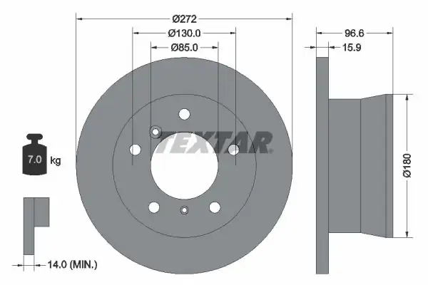 TEXTAR 92137603 | Fren Diski Spr Arka Büyük LT 35 2 Adet