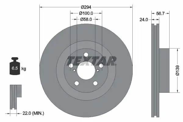 TEXTAR 92139500 | Fren Diski Pro Impreza 2.0T 02-08 Gt86 2.0T 12-Ön | 2 Adet