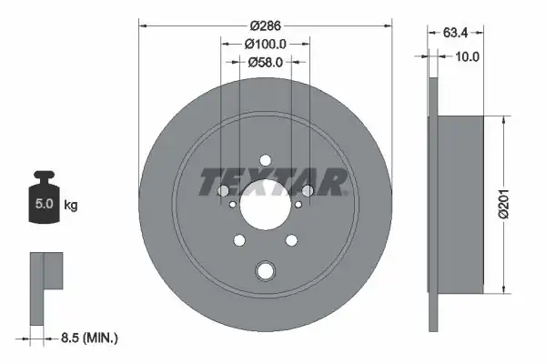 TEXTAR 92200000 | Fren Diski Arka Forester B M 08 12 2 Adet