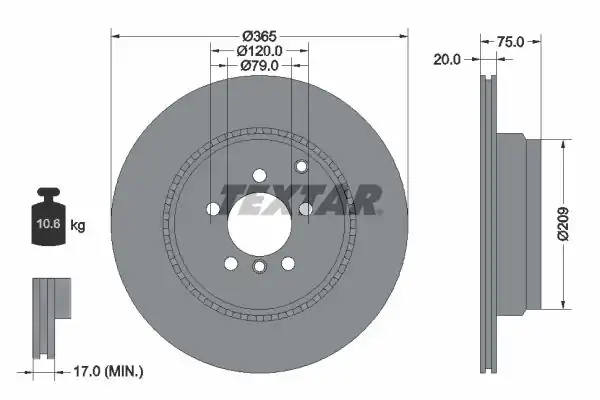 TEXTAR 92224803 | Fren Disk Range Rover III Arka 4 4 V8 5 0