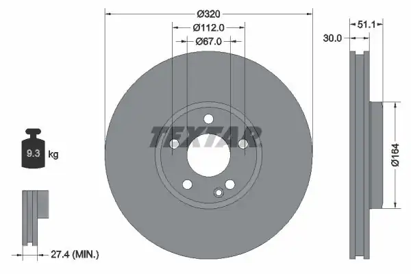 TEXTAR 92258003 | Fren Diski 117 / 176 / 246 Ön | 2 Adet