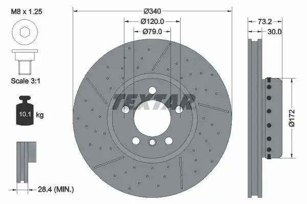 TEXTAR 92265025 | Fren Diski F 20 30 Ön Delikli 2 Adet