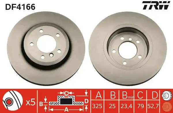 TRW DF4166 | Fren Diski Ön Havalı Bmw E46 Z4 E85 E86 330i
