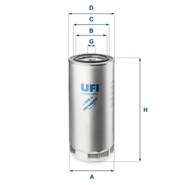 Ufi Filtre 24 396 00 Yakıt Filtresi Daf Xf95 97 02 Iveco Eurostar 440 00 02 Eurotech 440 98 Eurotrakker 99 04