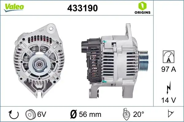 Valeo 433190 Alternatör 12 V 90a Citroen Jumper Fiat Ducato Peugeot Boxer 2 5 TDI 94