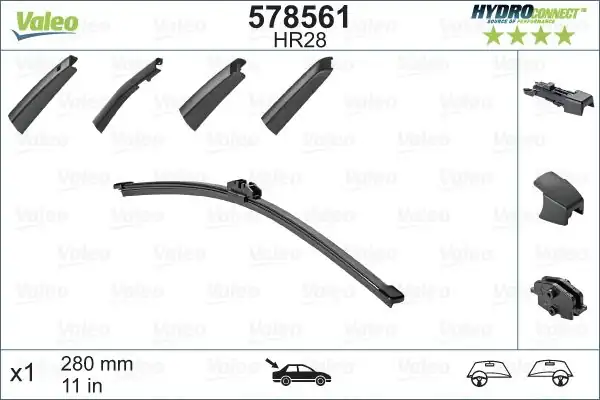VALEO 578561 | Arka Silecek 280mm BMW E81 E87 Mini R55 R56 R59 Mercedes X156 S213
