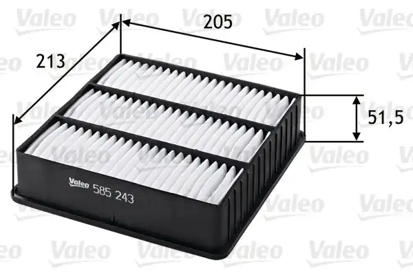 VALEO 585243 | Hava Filtresi (Mitsubishi Lancer 03 / 07 / Pajero-Pının 99 / Outlander 03 / 10)
