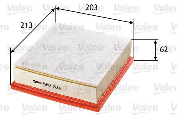 VALEO 585324 | Hava Filtresi (Fiat Doblo 10-/ Linea 07-/ Punto 05-/ Opel Combo 12-Corsa D 1.3D-1.6D 10)