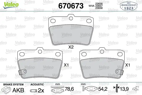 Valeo 670673 Arka Fren Balatası Toyota Rav4 00 05 Chery Tıggo 08 12 1 Adet