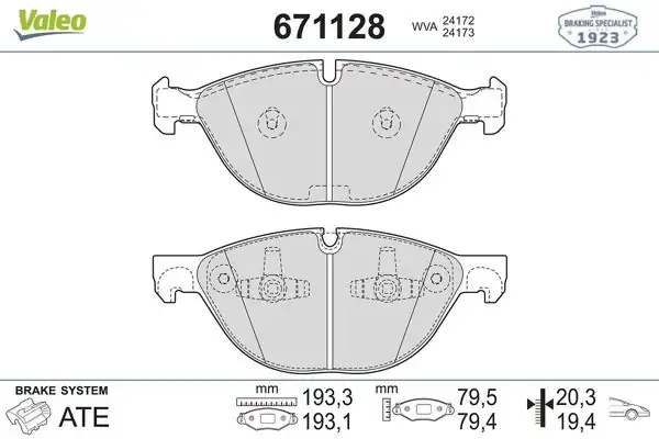 VALEO 671128 | Fren Balata Ön 08-X5.E70-X6.E71 3.0-3.5 Çift Piston