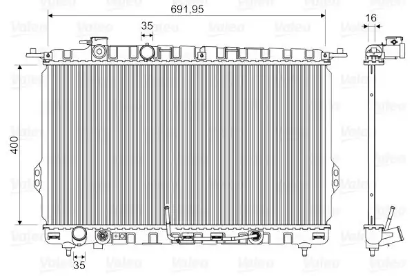 VALEO 734949 | Su Radyatörü-(Hyundai Sonata 98 / 01 2.0-2.4-2.5 V6 Otomatik)
