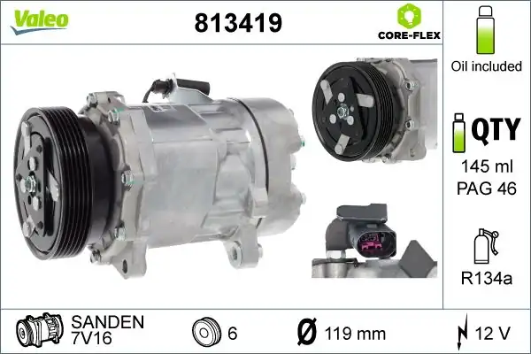 Valeo 813419 Klima Kompresörü VW Caddy III Sharan Transporter V Multıvan V Ford Galaxy S 8fk 351 127 981
