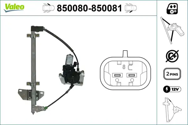 Valeo 850080 Cam Krikosu Ön Sol Elektirikli Motorlu Nissan Primera P11 96 01
