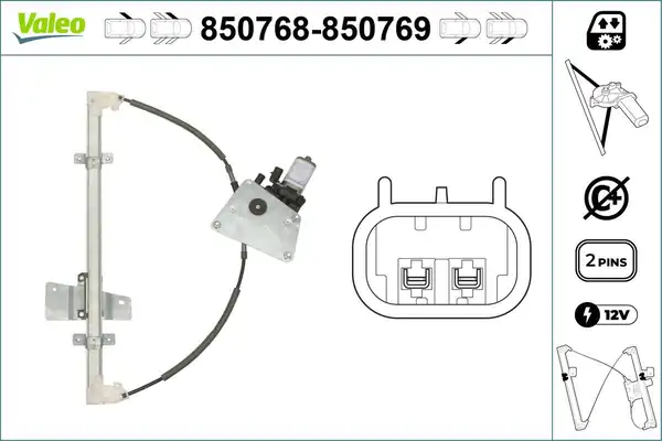 Valeo 850768 Cam Mekanizması Ön Sol Nissan Micra III 1 0 1 2 1 4 16v 1 5 dCi 03 10