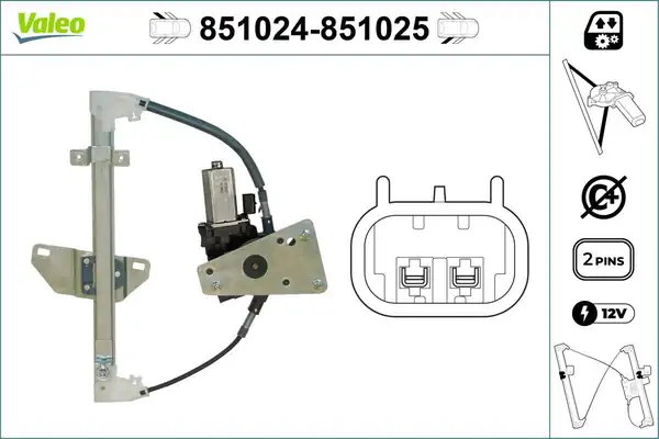 Valeo 851024 Cam Krikosu Arka Sol Motorlu Nissan Qashqai 07 13