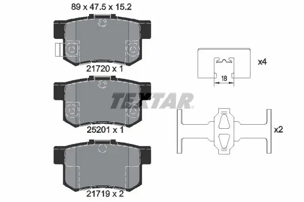 TEXTAR 2172001 | Fren Balatası Swift 05 Arka