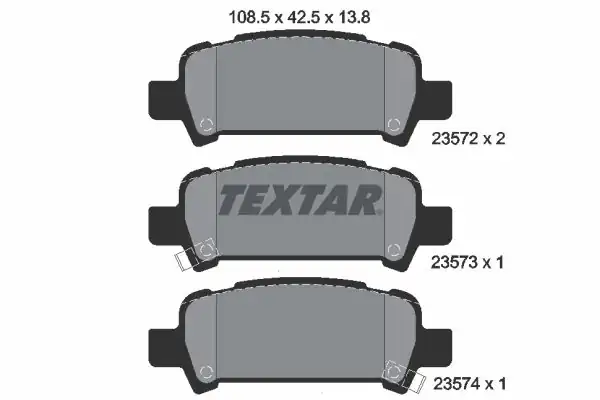 TEXTAR 2357202 | Fren Balatası Impreza 01 09 Arka