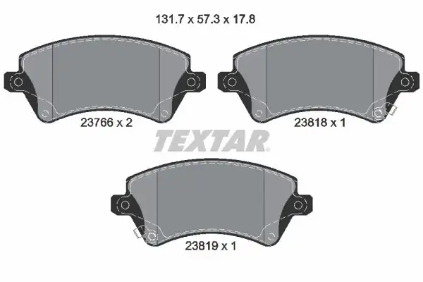 TEXTAR 2376601 | Fren Balatası Corolla 01 08 Ön