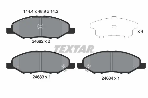TEXTAR 2468201 | Fren Balatası Micra 03 10 Ön
