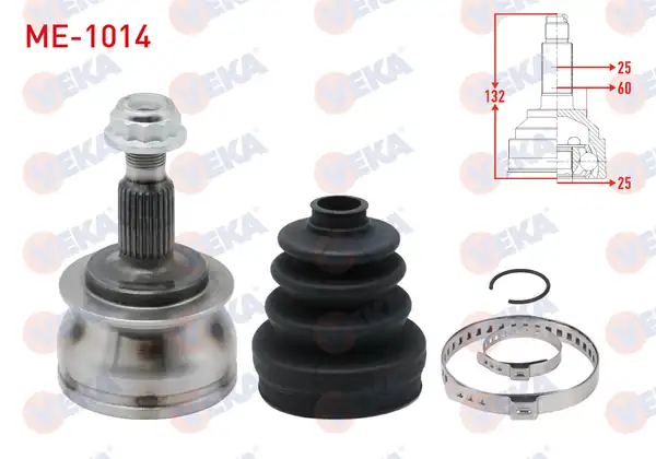 Veka Me 1014 Aks Kafası Sol Sağ Dış Mercedes B Serisi W245 180 CDI M T 25x25x60 Uzunluk 132 mm 2005 2011