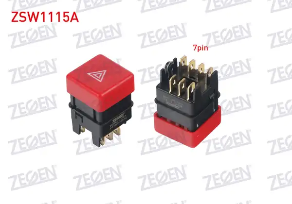 ZEGEN ZSW1115A | Flaşör Anahtarı Kare 7 Pin Kırmızı Işık Fiat Dogan SLX 1993 2002