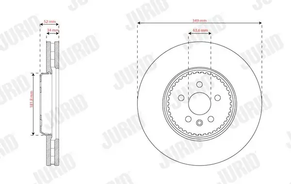 JURID 563723JVC-1 | Fren Diski R Rover Evoq Disc. Sport 1 5 2 0 Ön