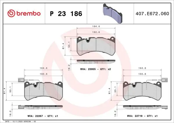 BREMBO P23186 | Fren Balatası Ön Alfa Romeo Giulia/Stelvio 2.9 Low-Met
