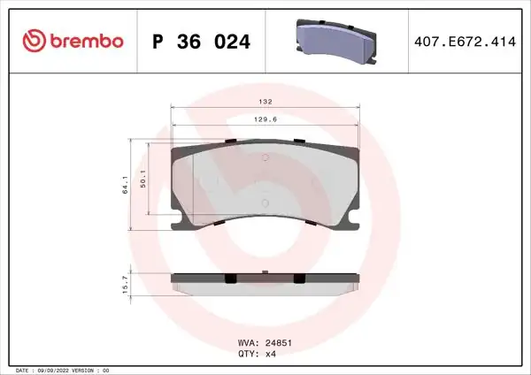 BREMBO P36024 | Fren Balatası Ön Arka Low-Met Peugeot