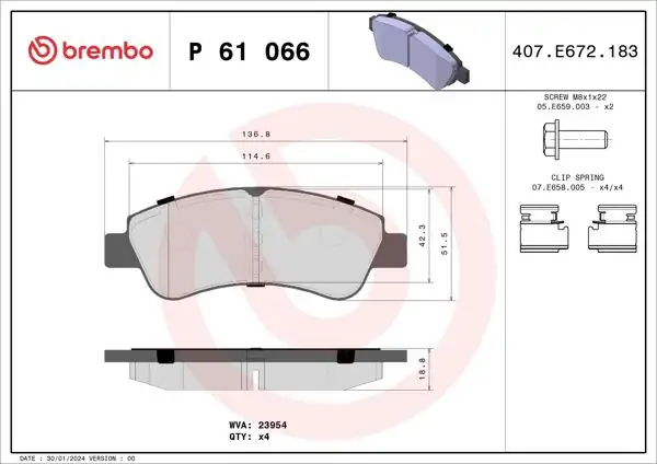 BREMBO P61066X | Fren Balatası Ön Xtra Opel