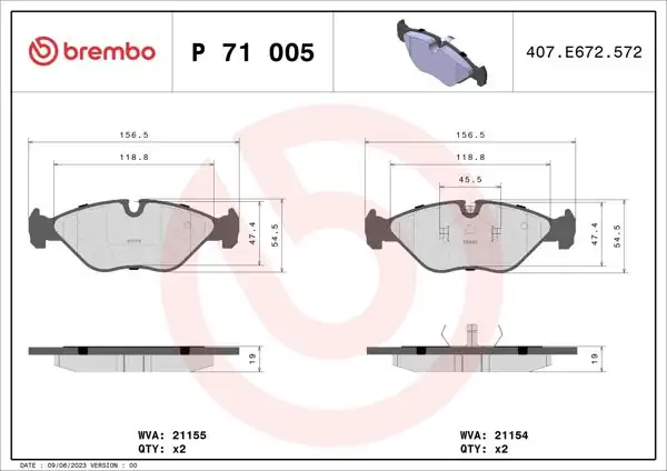 BREMBO P71005 | Fren Balatası Ön Low-Met Saab