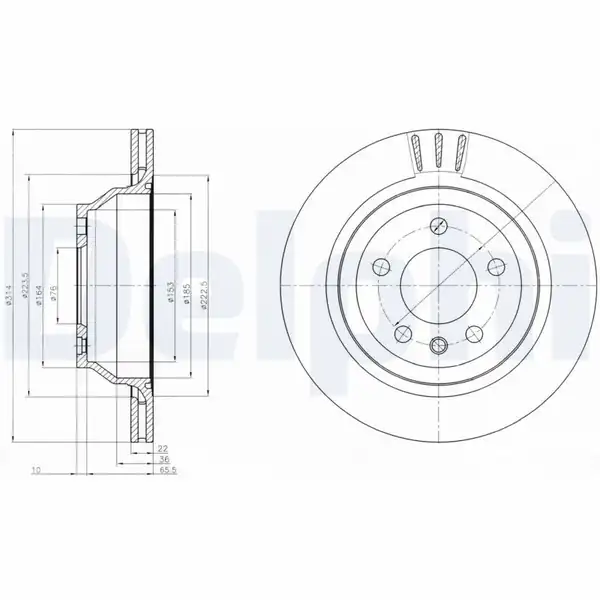 DELPHI BG3894 | Disk Arka VW Transporter 03 08 Touareg 03 10 Multıvan 314x225x120 1 Adet